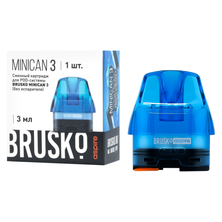 Сменный картридж Brusko - Minican 3 (без испарителя, 3 мл., Синий)