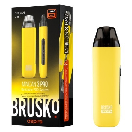 Электронная сигарета Brusko - Minican 3 PRO (900 mAh, Жёлтый)