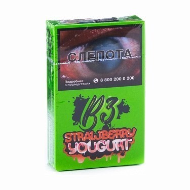 Табак B3 - Strawberry Yougurt (Клубничный Йогурт, 50 грамм)