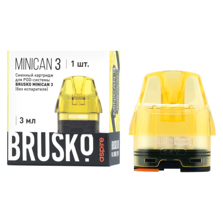 Сменный картридж Brusko - Minican 3 (без испарителя, 3 мл., Жёлтый)