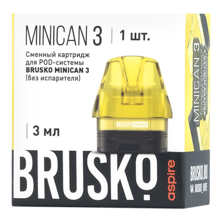Сменный картридж Brusko - Minican 3 (без испарителя, 3 мл., Жёлтый)