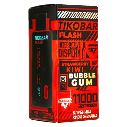 TIKOBAR FLASH - Клубника Киви Жвачка (Strawberry Kiwi Bubble Gum, 11000 затяжек)
