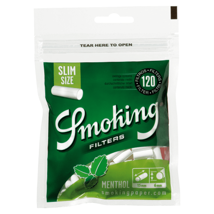 Фильтры для самокруток Smoking - Slim Menthol (120 штук, 15x6 мм)