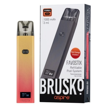 Электронная сигарета Brusko - Favostix (Красно-Оранжевый Градиент)