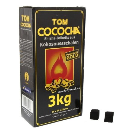 Уголь Tom Cococha - Золотой (25 мм, 252 кубика, 3 кг)