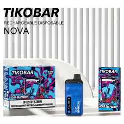 TIKOBAR Nova - Черника Кислая Малина (Blueberry Sour Raspberry, 10000 затяжек)