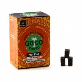 Уголь Qo Coco Turbo - Mr. Flat (22x22x17 мм, 120 кубиков)