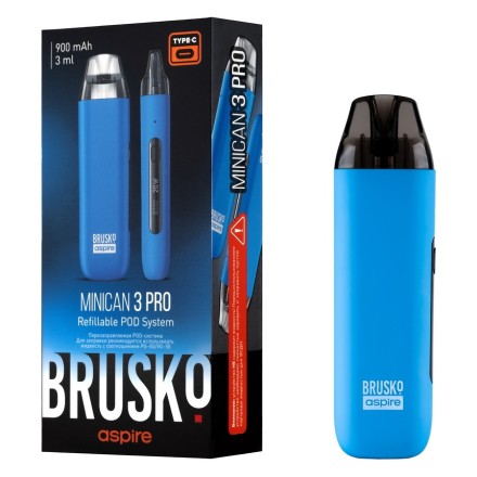 Электронная сигарета Brusko - Minican 3 PRO (900 mAh, Синий)